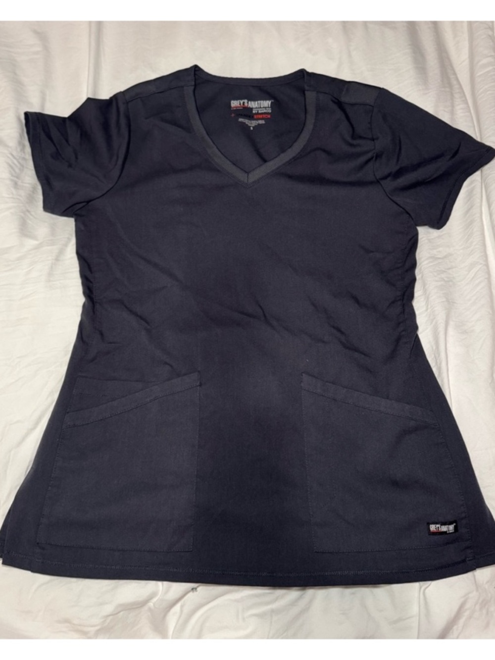 Grey's Anatomy DARK GREY V-Neck Short Sleeve Scrub Top